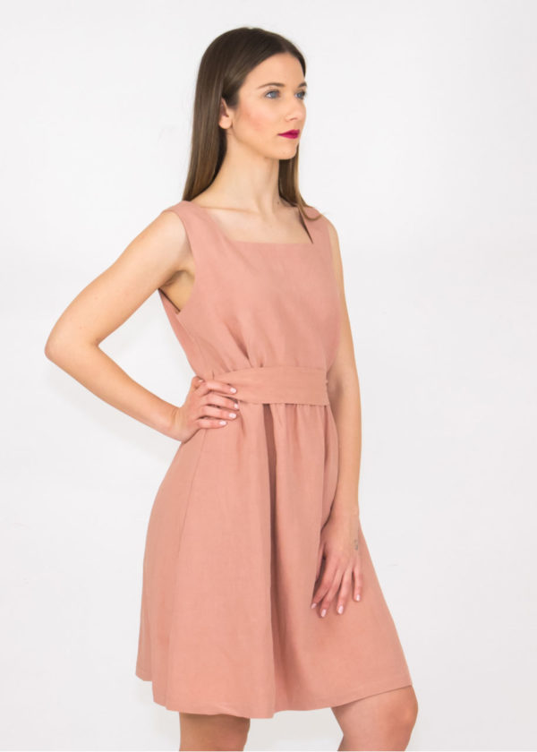 Chaton Sleeveless Dress Pink - Image 3