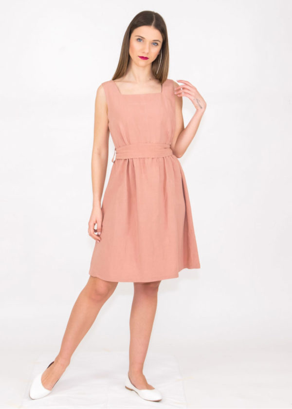 Chaton Sleeveless Dress Pink