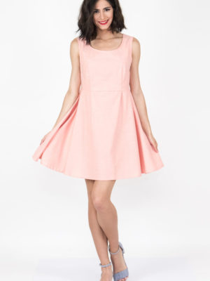 Chaton Sleeveless Oxford Dress Coral