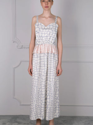 Milkwhite Croco Long Dress