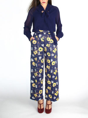 Orion London Flower Trousers Navy