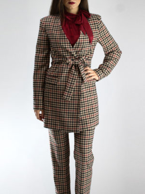 Milkwhite Plaid Blazer