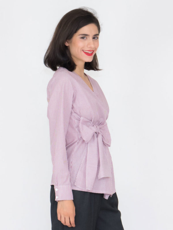 Chaton Striped Wrap Shirt