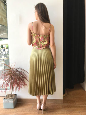 Milkwhite Pleated Skirt Olive