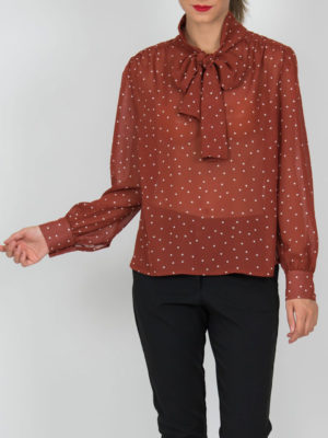 Chaton Shirt Polka Dots Red Brick