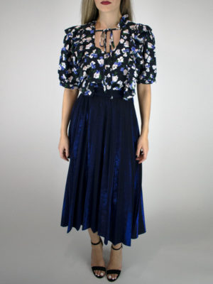 Orion London Mabel Pleated Skirt Blue