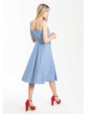 Chaton Striped Sleeveless Dress Blue