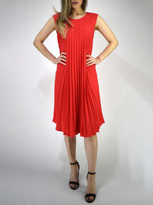 Orion London Pleated Dress Red