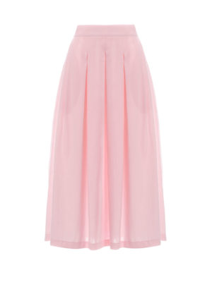 Milkwhite Midi Cotton Skirt Pink