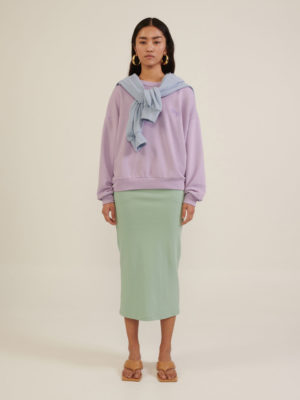 Milkwhite Sweatshirt Skirt Mint