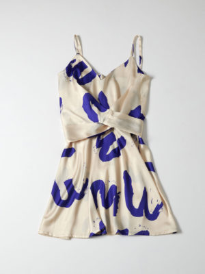 Milkwhite Dress with Blue Monogram