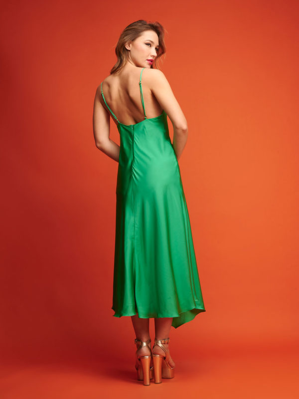 Hemithea Patmos Satin Green Dress