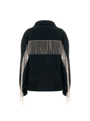 Milkwhite Denim Jacket with Crystals