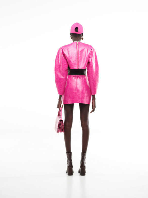 Milkwhite Faux Fur Leather Cropped with Cropped