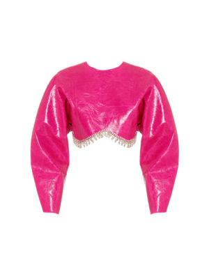 Milkwhite Faux Fur Leather Cropped with Cropped