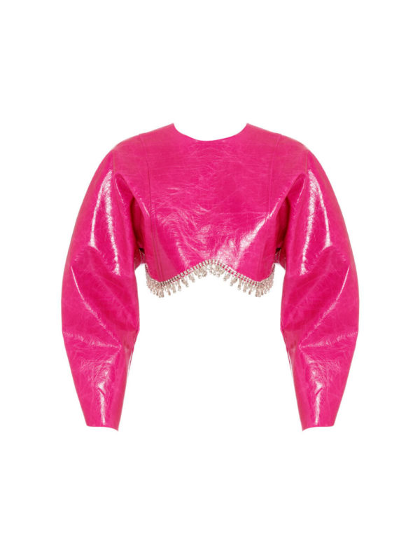 Milkwhite Faux Fur Leather Cropped with Cropped
