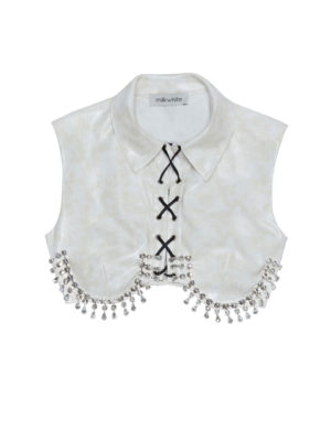 Milkwhite Vegan Leather Top White