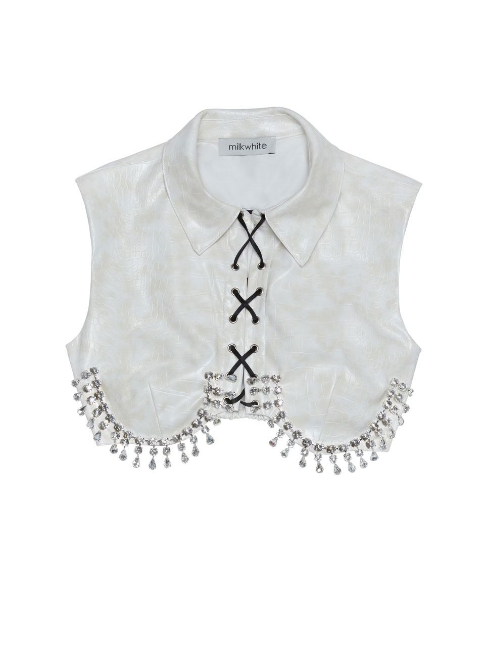 Milkwhite Vegan Leather Top White