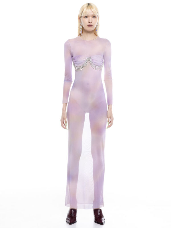 Milkwhite Mesh Dress Purple