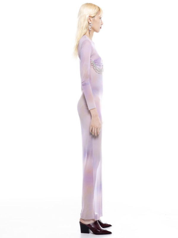 Milkwhite Mesh Dress Purple