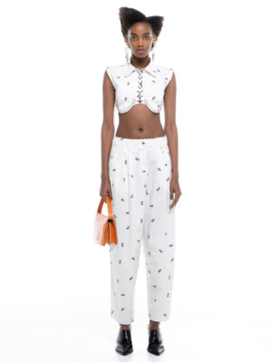 Milkwhite Logo Pants White