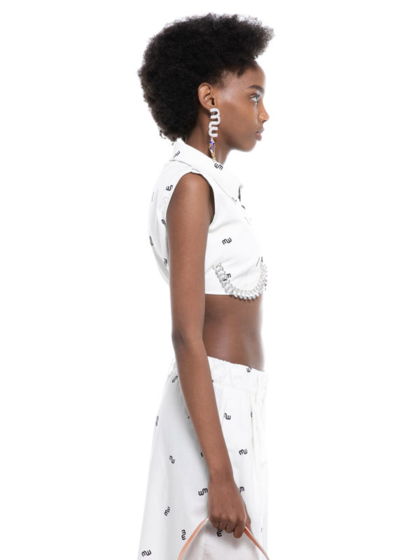 Milkwhite Logo Shirt with Crystals