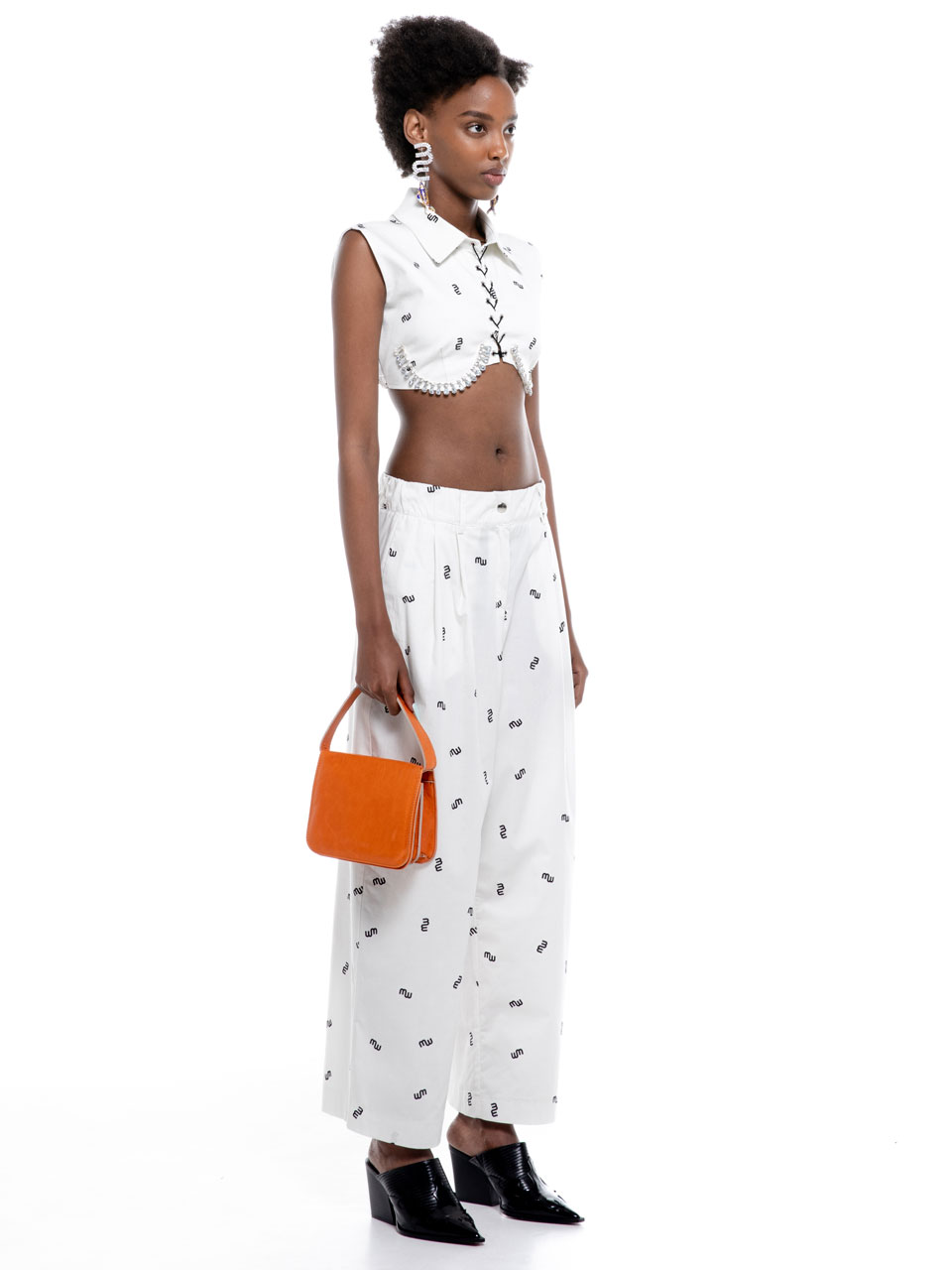 Milkwhite Logo Pants White