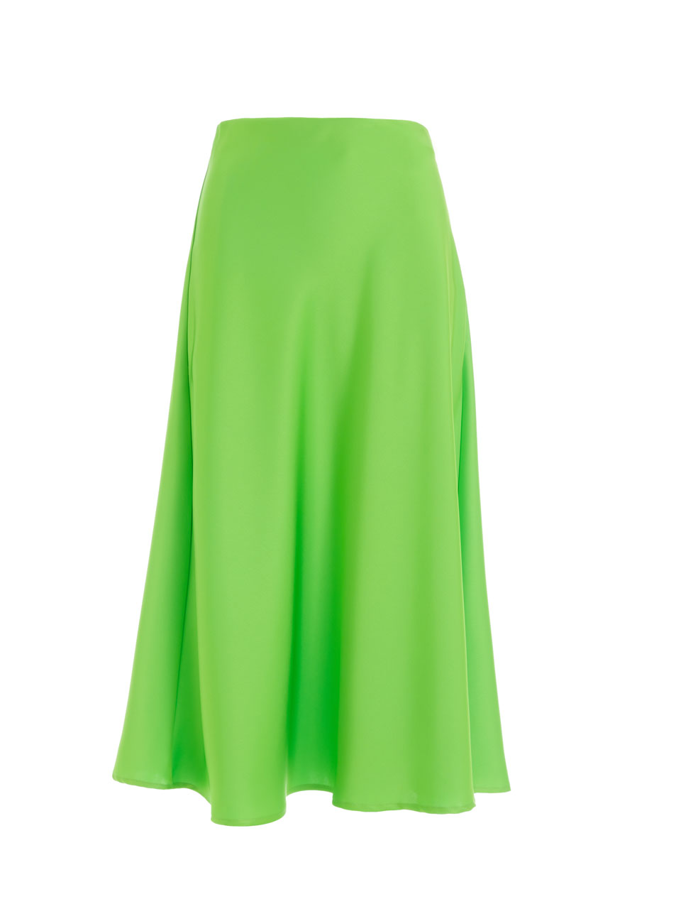 Milkwhite Satin Midi Skirt Green