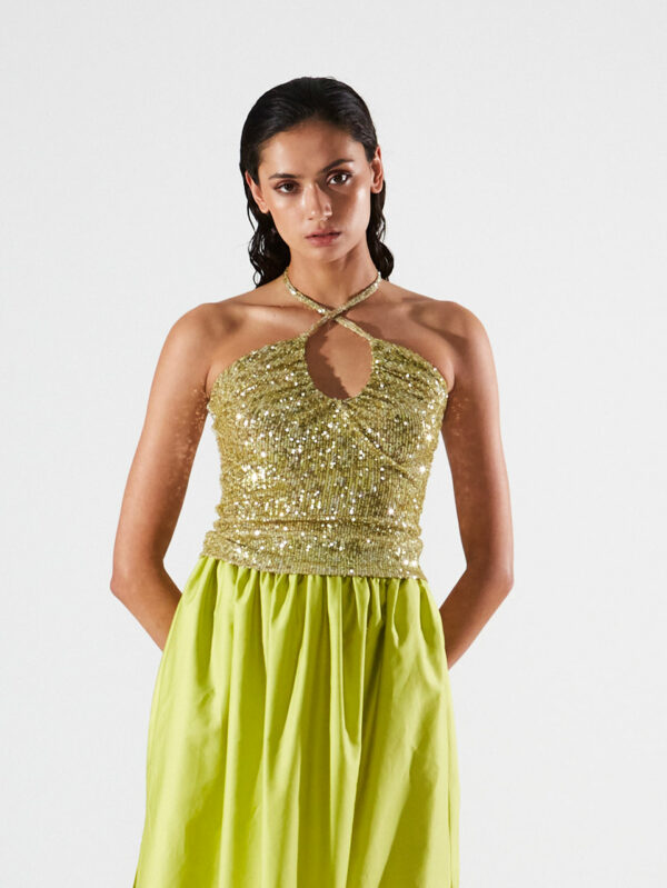 Ananke Sienna Sequin Lime Top