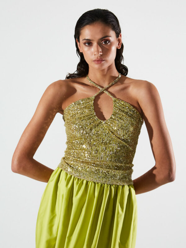 Ananke Sienna Sequin Lime Top - Image 3