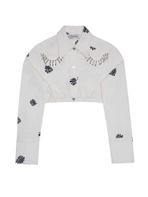 Milkwhite Cropped Top with Buttons