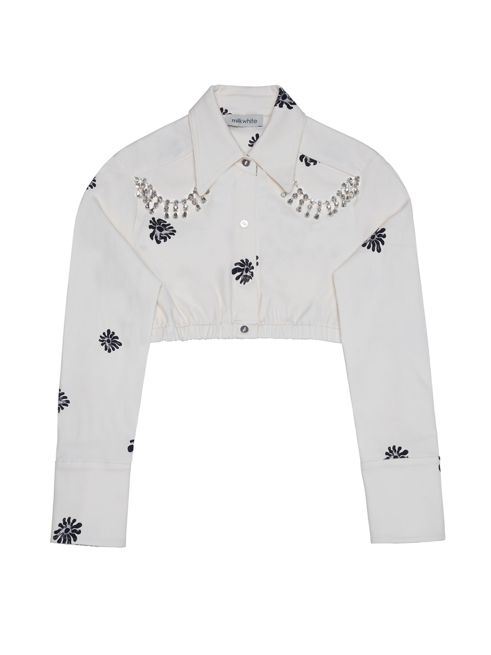 Milkwhite Cropped Top with Buttons