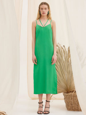 The Knls Strappy Midi Dress Green