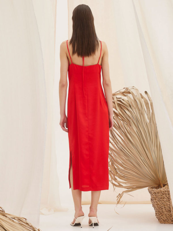The Knls Strappy Midi Dress Red