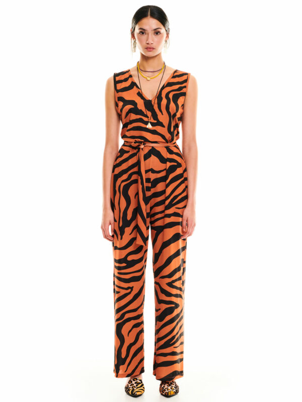 We are Jersey Jumpsuit Zebra Brown