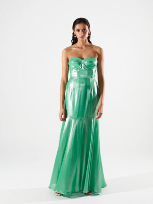 Ananke Magnolia Shiny Corset Green Dress