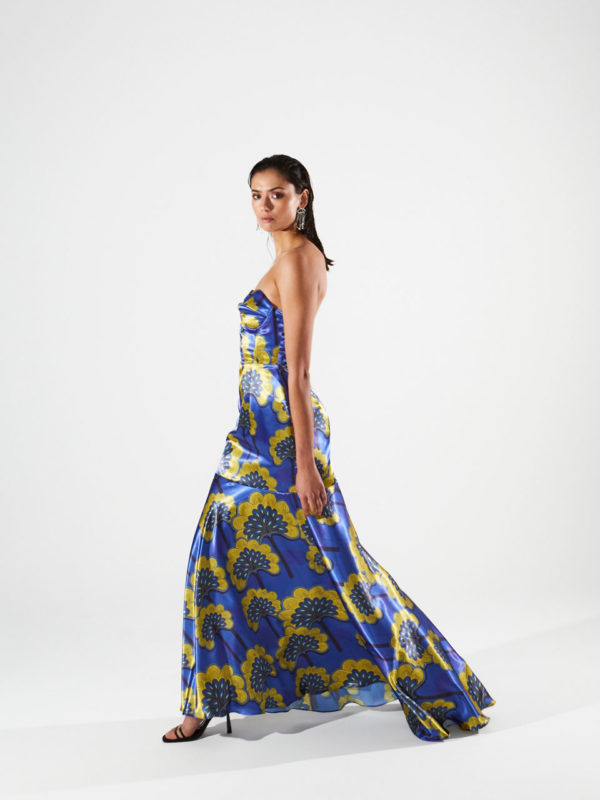 Ananke Tessa Satin Printed Corset Dress