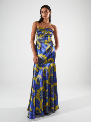 Ananke Tessa Satin Printed Corset Dress