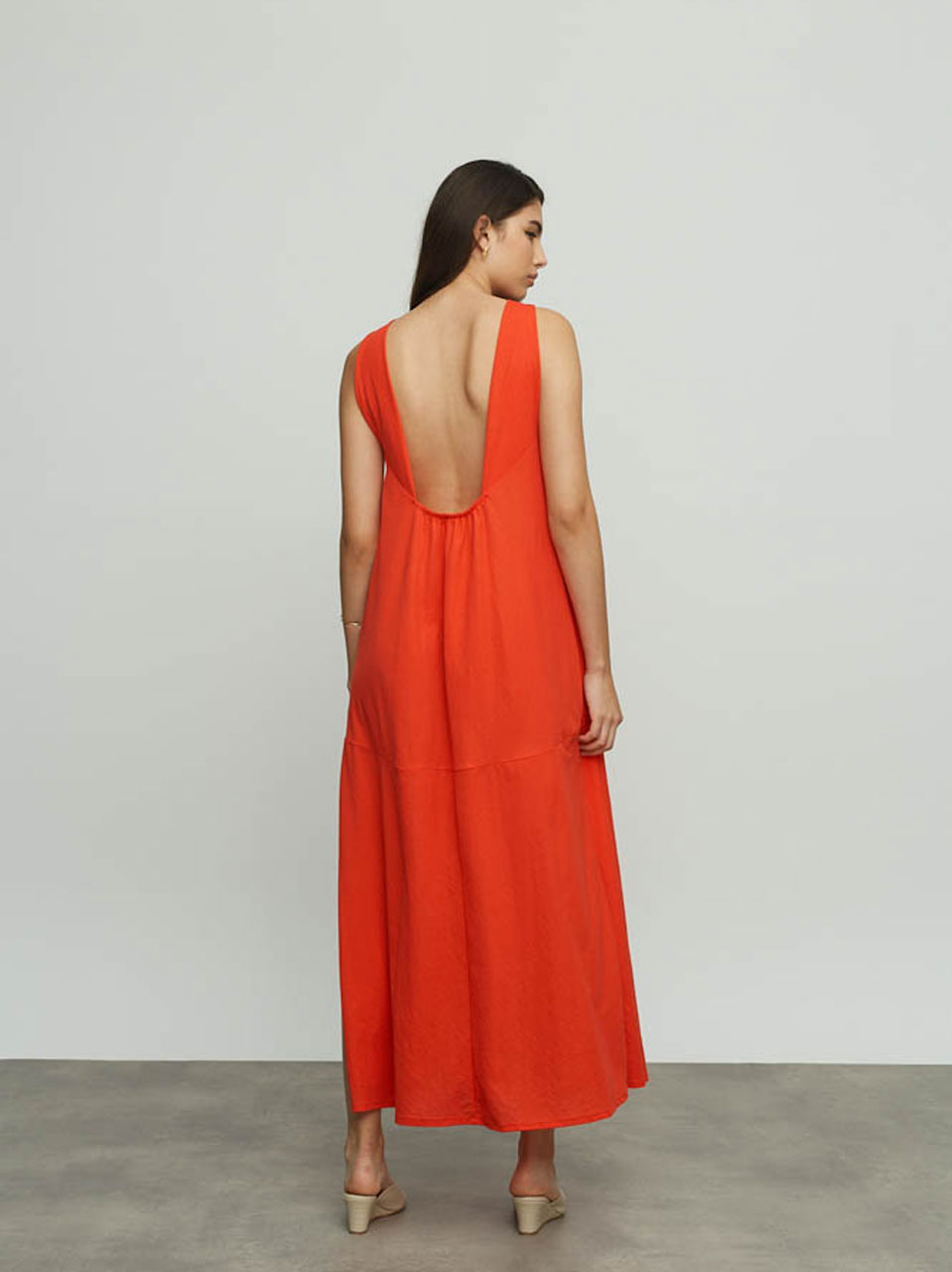 Ofilia's Oniyuri Open Back Dress Orange