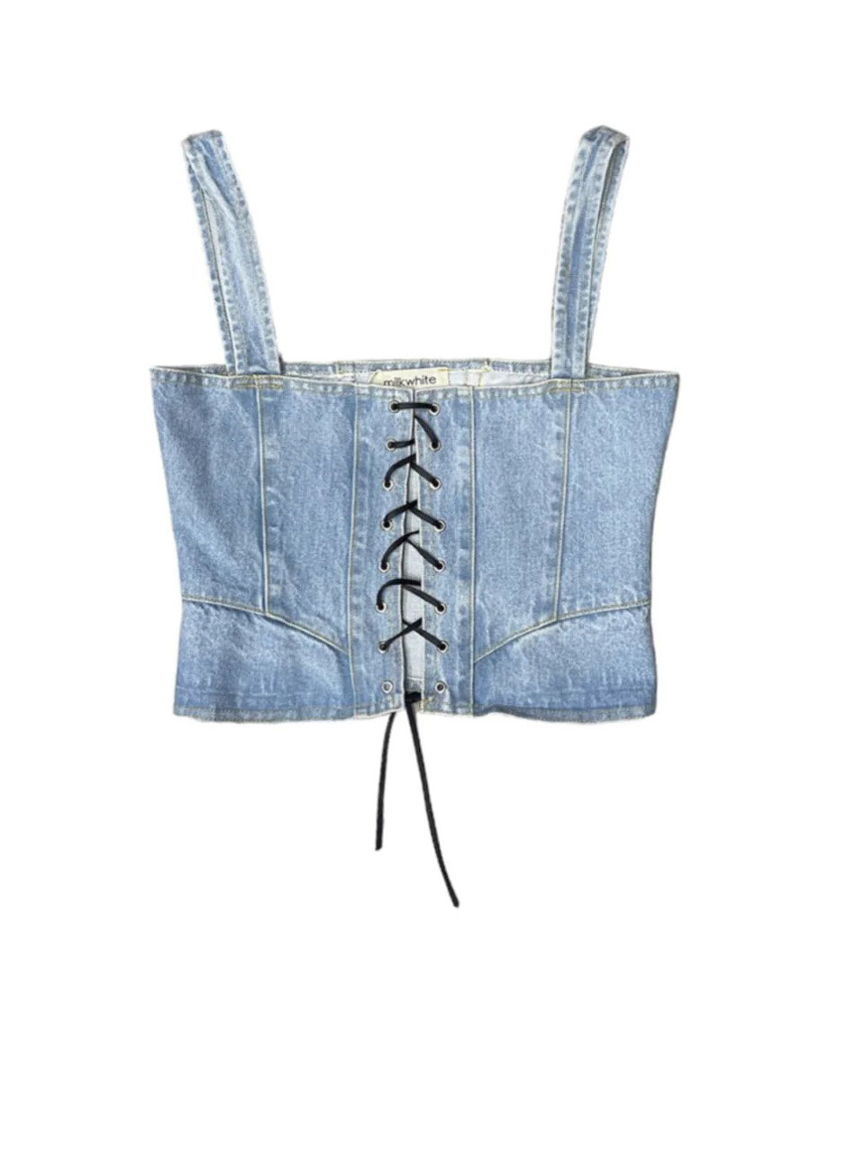 Milkwhite Denim Bustier Top