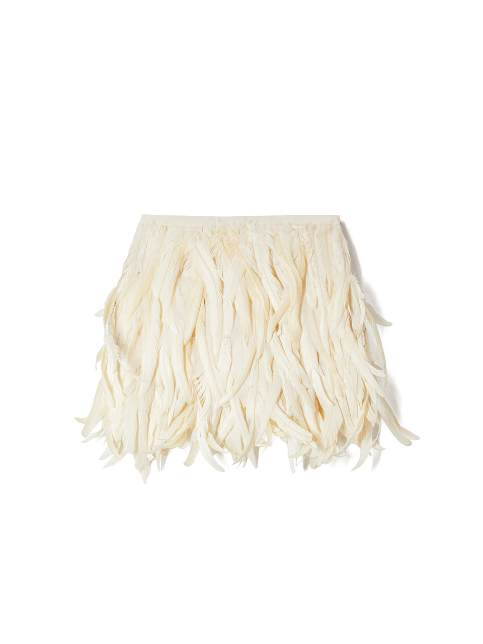 Milkwhite Skirt with Feathers Ivory