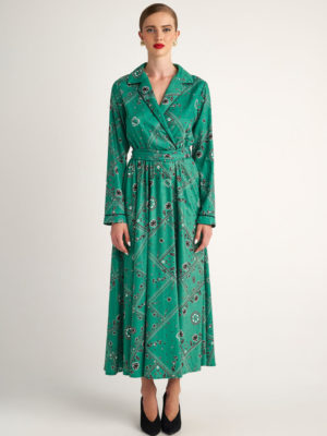 Hemithea Donatella Dress Green 90's Bandana