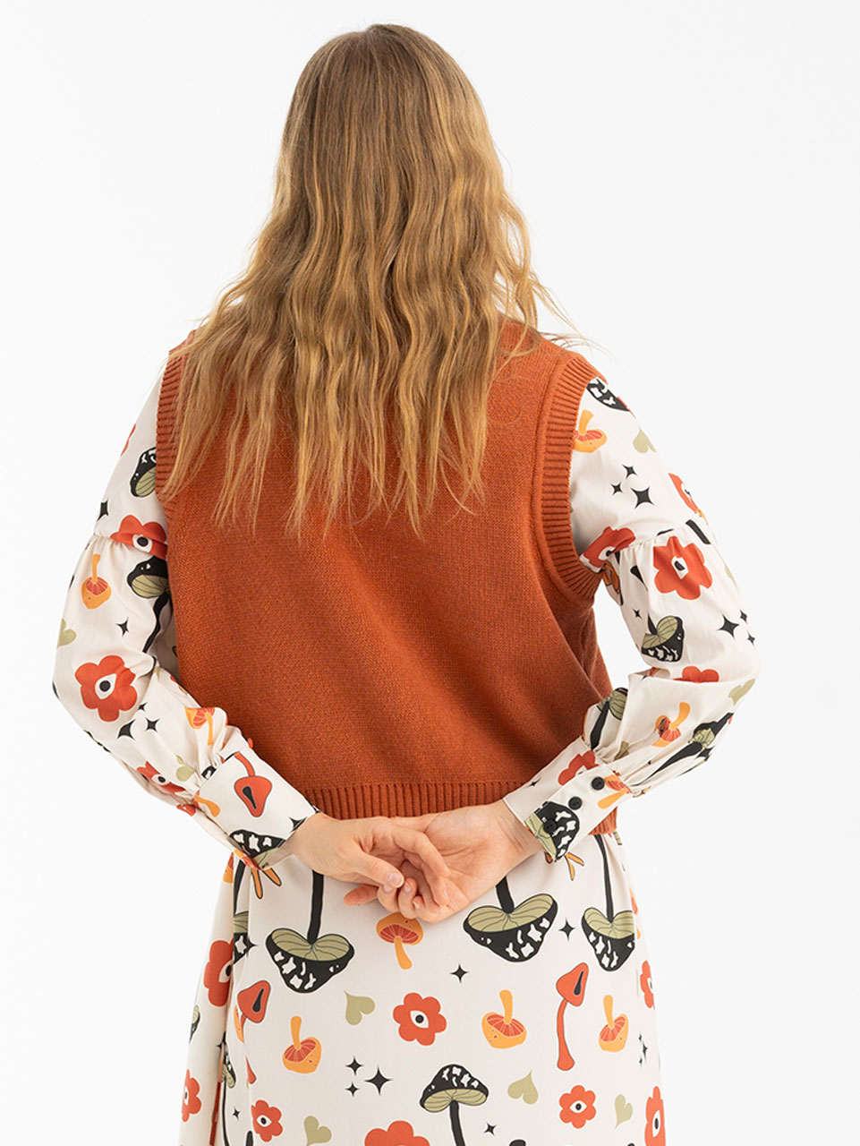 Adelie Misty Cropped Vest Brownie