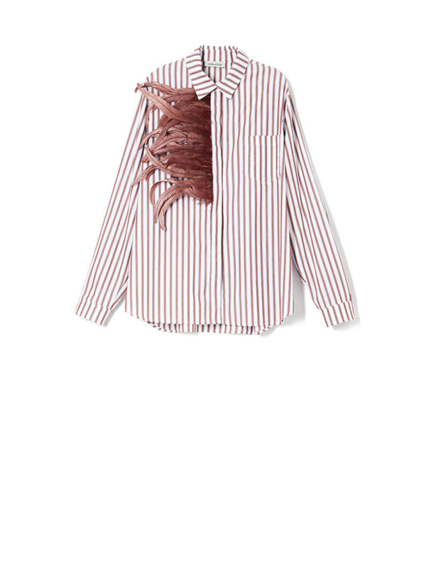 Milkwhite Striped Shirt Brown