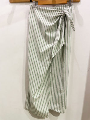 Milkwhite Wrap Striped Skirt Green