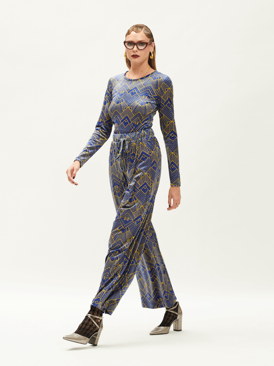 We are Palazzo Velour Pants Gatsby Indigo