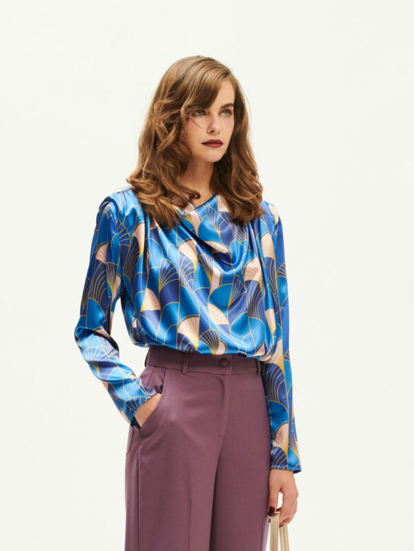 We are Draped Blouse Indigo Vitro - Image 2