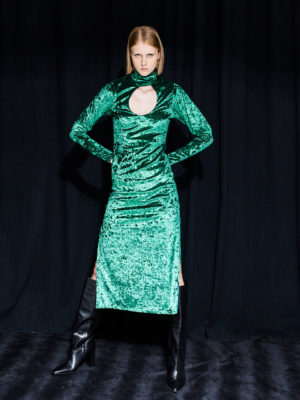 Ananke Annabel Velvet Green Dress