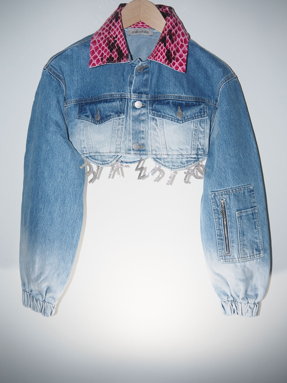 Milkwhite Denim Jacket Fuchsia