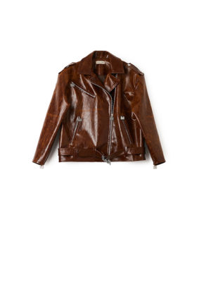 Milkwhite Eco Leather Brown Jacket